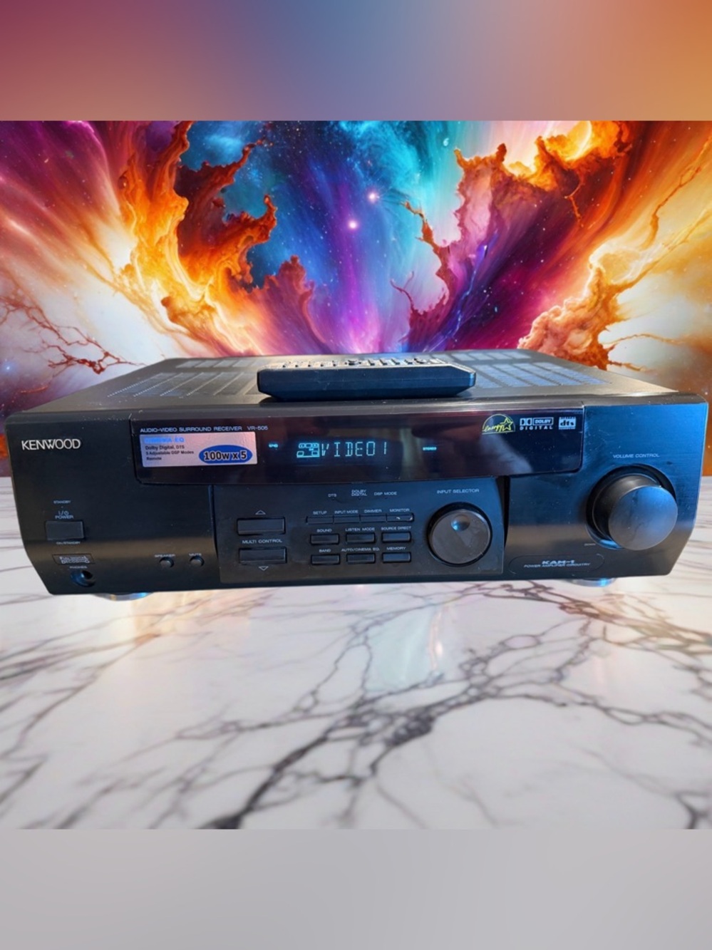 Kenwood VR-505 KAM-1 A/V Receiver Dolby Digital DTS Serviced Remote Bundle Nice✅